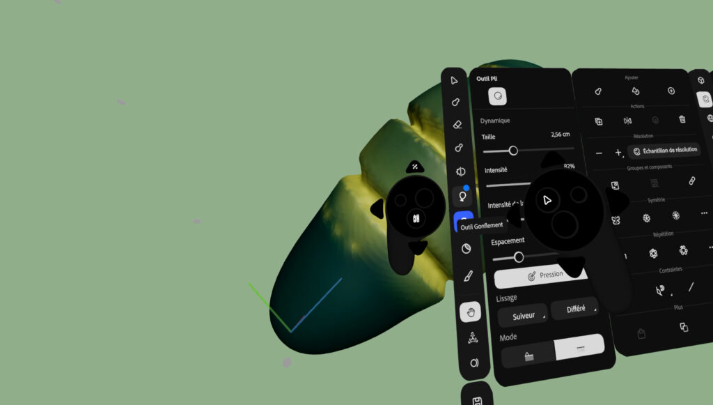 Modelage en réalité virtuelle - capture d'écran